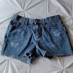 Girl cut off shorts